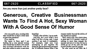 “Generous, Creative Businessman Wants To Find A Hot, Sexy Woman” Ad by Gary Halbert