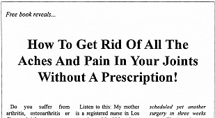 Rid of Aches & Pain Without A Prescription Ad by Gary Halbert