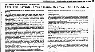 Free Toxic Mold Test Ad by Gary Halbert