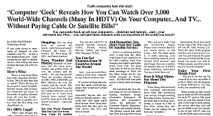 Free TV On Your Computer Ad from Gary Halbert