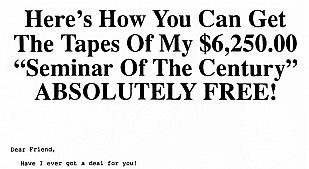 Free “Seminar Of The Century” Tapes Sales Letter by Gary Halbert