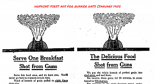 “Food Shot From Guns” Ad Compilation by Claude Hopkins (for Quaker Oats)