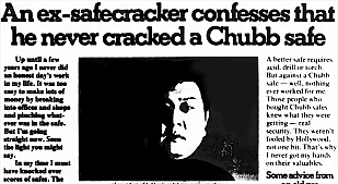 An Ex-Safecracker Confesses Ad by David Ogilvy (for Chubbsafes)